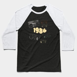 1986 on retro music, grunge radio Baseball T-Shirt